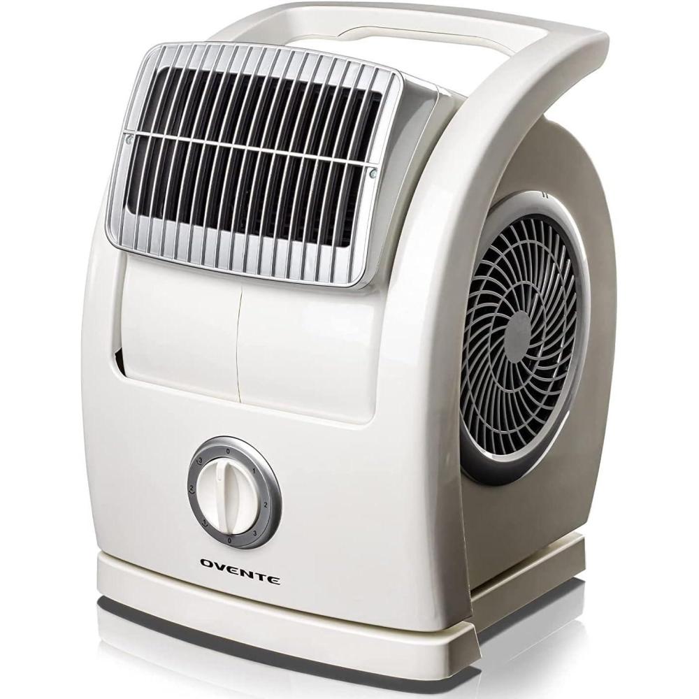 imageOVENTE Electric Blower Floor Fan 15 with 3Speed Control 90 Oscillating and 45 Manual Pivoting Head LowNoise Technology and Easy to Clean Air Filter Ideal for Home Bedroom Office White BF74W