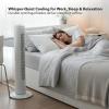 OVENTE Oscillating Tower Fan with Remote Control, 3-Speed LCD Panel & 8H Timer, 30.5″ Quiet & Bladeless Indoor Standing Floor Fan, Blows Cold Air for Home, Bedroom, Living Room or Office, Silver TF88S(White)