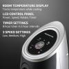 OVENTE Oscillating Tower Fan with Remote Control, 3-Speed LCD Panel & 8H Timer, 30.5″ Quiet & Bladeless Indoor Standing Floor Fan, Blows Cold Air for Home, Bedroom, Living Room or Office, Silver TF88S(Silver)