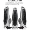 Ovente Portable Electric 30.4 Inch 90° Oscillating Tower Fan with 3 Speeds controlled by Manual Analog Knob with Low-Noise Technology Cool Air Breeze, Indoor, Bedroom, Home, Office, Silver TF87S