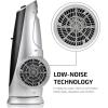 Ovente Portable Electric 30.4 Inch 90° Oscillating Tower Fan with 3 Speeds controlled by Manual Analog Knob with Low-Noise Technology Cool Air Breeze, Indoor, Bedroom, Home, Office, Silver TF87S