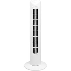 OVENTE Oscillating Tower Fan with Remote Control, 3-Speed LCD Panel & 8H Timer, 30.5″ Quiet & Bladeless Indoor Standing Floor Fan, Blows Cold Air for Home, Bedroom, Living Room or Office, Silver TF88S(White)