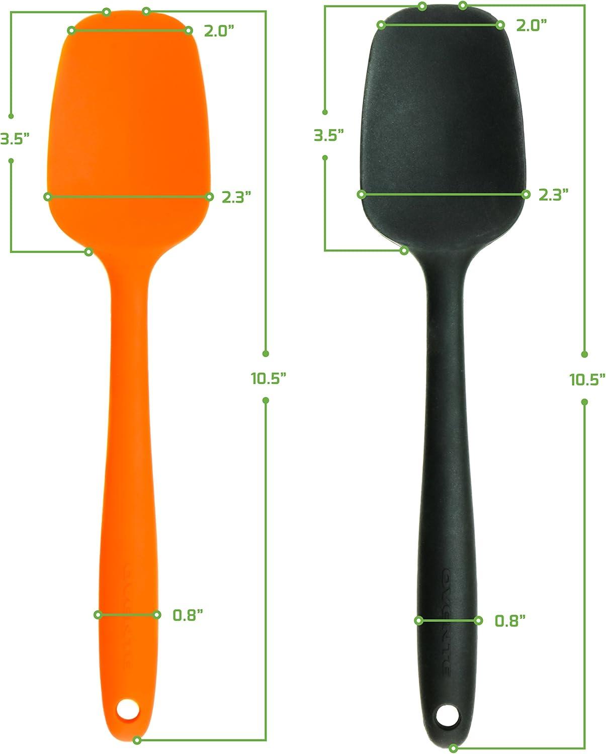 imageOVENTE Silicone Spatula Set of 5 Food Grade Rubber Spatula with High Heat Resistant BPAFree and Dishwasher Safe Nonstick Kitchen Utensils for Baking Cooking and Mixing Green SP12305GMulticolor