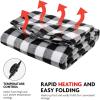 OVENTE 12-Volt Heated Car Blanket, Portable Electric Blanket with Temperature Control & Overheat Protection, 39”x57” Winter Heating Blanket for Truck, SUV, RV, Camping or Travel, Black Plaid BL4602BW