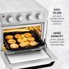 OVENTE Air Fryer Toaster Oven Combo, 26 Qt Stainless Steel Countertop Convection Oven with 1700W Power and Free Accessories, Perfect for Pizza, Roast, Bake, Toast and Broil, Silver OFM2025BR