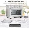 OVENTE Air Fryer Toaster Oven Combo, 26 Qt Stainless Steel Countertop Convection Oven with 1700W Power and Free Accessories, Perfect for Pizza, Roast, Bake, Toast and Broil, Silver OFM2025BR