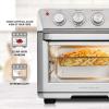 OVENTE Air Fryer Toaster Oven Combo, 26 Qt Stainless Steel Countertop Convection Oven with 1700W Power and Free Accessories, Perfect for Pizza, Roast, Bake, Toast and Broil, Silver OFM2025BR