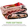 OVENTE Sherpa Throw Blanket for Couch, 50″x60″ Thick and Warm Blanket for Winter, Soft Fuzzy Plush Throw Gift or Sofa Couch Cover for Christmas or Holiday Season with Reindeer Design, Red BLN4688