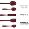 OVENTE Silicone Spatula Set of 5, Food Grade Rubber Spatula with High Heat Resistant, BPA-Free and Dishwasher Safe, Nonstick Kitchen Utensils for Baking, Cooking and Mixing, Green SP12305G(Red)