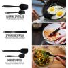 OVENTE Silicone Spatula Set of 5, Food Grade Rubber Spatula with High Heat Resistant, BPA-Free and Dishwasher Safe, Nonstick Kitchen Utensils for Baking, Cooking and Mixing, Green SP12305G(Black)
