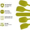 OVENTE Silicone Spatula Set of 5, Food Grade Rubber Spatula with High Heat Resistant, BPA-Free and Dishwasher Safe, Nonstick Kitchen Utensils for Baking, Cooking and Mixing, Green SP12305G(Green)