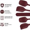 OVENTE Silicone Spatula Set of 5, Food Grade Rubber Spatula with High Heat Resistant, BPA-Free and Dishwasher Safe, Nonstick Kitchen Utensils for Baking, Cooking and Mixing, Green SP12305G(Red)