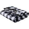 OVENTE 12-Volt Heated Car Blanket, Portable Electric Blanket with Temperature Control & Overheat Protection, 39”x57” Winter Heating Blanket for Truck, SUV, RV, Camping or Travel, Black Plaid BL4602BW