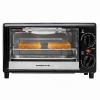 OVENTE 8L Countertop Toaster Oven with 60-Minute Timer, Adjustable Temperature Control, Easy-to-Clean Baking Pan, 750W Compact Mini for Pizza, Toast, Bake, and Broil, Black TO2808B(TO2808B)