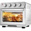 OVENTE Air Fryer Toaster Oven Combo, 26 Qt Stainless Steel Countertop Convection Oven with 1700W Power and Free Accessories, Perfect for Pizza, Roast, Bake, Toast and Broil, Silver OFM2025BR