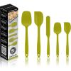 OVENTE Silicone Spatula Set of 5, Food Grade Rubber Spatula with High Heat Resistant, BPA-Free and Dishwasher Safe, Nonstick Kitchen Utensils for Baking, Cooking and Mixing, Green SP12305G(Green)