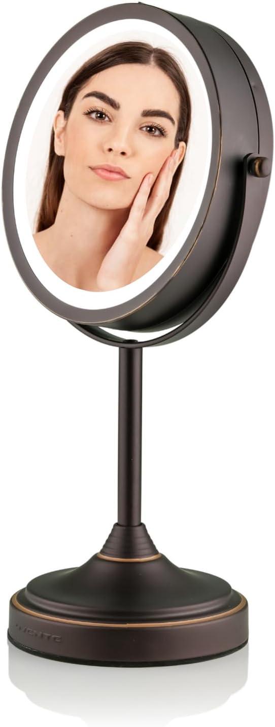imageOVENTE 7 Tabletop Makeup Mirror with 1X7X Magnification 360 Swivel Design and DoubleSided FreeStanding Vanity Mirror Perfect for Dresser Bedroom and Office Desk Polished Chrome MNLCT70CH1X7XAntique Bronze