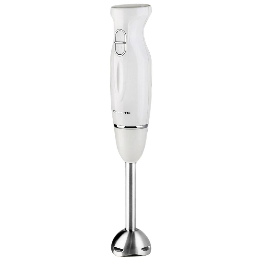 imageOVENTE Immersion Hand Blender 300W Corded Electric Handheld Stick Mixer with 2 Mixing Speeds and Stainless Steel Blades for Smoothies Purees amp Baby Food White HS560WWhite