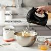 OVENTE 5-Speed Corded Electric Hand Mixer with Stainless Steel Whisks, Compact Portable Design with Snap-On Storage Case,150W Lightweight Handheld Mixer for Baking & Cooking, White HM151W(Black)