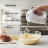 OVENTE 5-Speed Corded Electric Hand Mixer with Stainless Steel Whisks, Compact Portable Design with Snap-On Storage Case,150W Lightweight Handheld Mixer for Baking & Cooking, White HM151W(White)