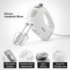 OVENTE 5-Speed Corded Electric Hand Mixer with Stainless Steel Whisks, Compact Portable Design with Snap-On Storage Case,150W Lightweight Handheld Mixer for Baking & Cooking, White HM151W(White)