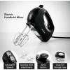 OVENTE 5-Speed Corded Electric Hand Mixer with Stainless Steel Whisks, Compact Portable Design with Snap-On Storage Case,150W Lightweight Handheld Mixer for Baking & Cooking, White HM151W(Black)