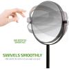OVENTE 7” Tabletop Makeup Mirror with 1X/7X Magnification, 360° Swivel Design and Double-Sided Free-Standing Vanity Mirror Perfect for Dresser, Bedroom and Office Desk, Polished Chrome MNLCT70CH1X7X(Antique Bronze)