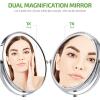 OVENTE 7” Tabletop Makeup Mirror with 1X/7X Magnification, 360° Swivel Design and Double-Sided Free-Standing Vanity Mirror Perfect for Dresser, Bedroom and Office Desk, Polished Chrome MNLCT70CH1X7X(Polished Chrome)
