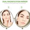 OVENTE 7” Tabletop Makeup Mirror with 1X/7X Magnification, 360° Swivel Design and Double-Sided Free-Standing Vanity Mirror Perfect for Dresser, Bedroom and Office Desk, Polished Chrome MNLCT70CH1X7X(Nickel Brushed)