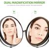 OVENTE 7” Tabletop Makeup Mirror with 1X/7X Magnification, 360° Swivel Design and Double-Sided Free-Standing Vanity Mirror Perfect for Dresser, Bedroom and Office Desk, Polished Chrome MNLCT70CH1X7X(Antique Bronze)