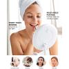 OVENTE 9” Rechargeable Lighted Wall Mount Makeup Mirror for Bathroom with Mini Magnetic 10X Magnifying Mirror, Touch Screen Dimmable LED Lights, Flexible Gooseneck and Suction Mounting, White MOW22W(White)