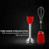 OVENTE Immersion Hand Blender, 300W Corded Electric Handheld Stick Mixer with 2 Mixing Speeds and Stainless Steel Blades for Smoothies, Purees & Baby Food, White HS560W(Red – With Attachment)
