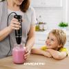 OVENTE Immersion Hand Blender, 300W Corded Electric Handheld Stick Mixer with 2 Mixing Speeds and Stainless Steel Blades for Smoothies, Purees & Baby Food, Black HS560B