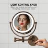 OVENTE Wall Mounted Lighted Makeup Vanity Mirror, 9″ Hard Wired Double Sided 1X/7X Magnifying Bathroom Mirror, Dimmable LED Lights, 360° Rotation and 14″ Extendable Arm, Rubbed Bronze MPWD3185BZ1X7X(Antique Bronze)