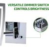 OVENTE Wall Mounted Lighted Makeup Vanity Mirror, 9″ Hard Wired Double Sided 1X/7X Magnifying Bathroom Mirror, Dimmable LED Lights, 360° Rotation and 14″ Extendable Arm, Rubbed Bronze MPWD3185BZ1X7X(Polished Chrome)