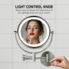 OVENTE Wall Mounted Lighted Makeup Vanity Mirror, 9″ Hard Wired Double Sided 1X/7X Magnifying Bathroom Mirror, Dimmable LED Lights, 360° Rotation and 14″ Extendable Arm, Rubbed Bronze MPWD3185BZ1X7X(Nickel Brushed)