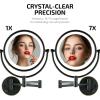 OVENTE Wall Mounted Lighted Makeup Vanity Mirror, 9″ Hard Wired Double Sided 1X/7X Magnifying Bathroom Mirror, Dimmable LED Lights, 360° Rotation and 14″ Extendable Arm, Rubbed Bronze MPWD3185BZ1X7X(Oil Rubbed Bronze)