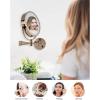 OVENTE Wall Mounted Lighted Makeup Vanity Mirror, 9″ Hard Wired Double Sided 1X/7X Magnifying Bathroom Mirror, Dimmable LED Lights, 360° Rotation and 14″ Extendable Arm, Rubbed Bronze MPWD3185BZ1X7X(Antique Bronze)