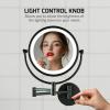 OVENTE Wall Mounted Lighted Makeup Vanity Mirror, 9″ Hard Wired Double Sided 1X/7X Magnifying Bathroom Mirror, Dimmable LED Lights, 360° Rotation and 14″ Extendable Arm, Rubbed Bronze MPWD3185BZ1X7X(Oil Rubbed Bronze)