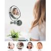 OVENTE Wall Mounted Lighted Makeup Vanity Mirror, 9″ Hard Wired Double Sided 1X/7X Magnifying Bathroom Mirror, Dimmable LED Lights, 360° Rotation and 14″ Extendable Arm, Rubbed Bronze MPWD3185BZ1X7X(Oil Rubbed Bronze)