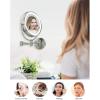 OVENTE Wall Mounted Lighted Makeup Vanity Mirror, 9″ Hard Wired Double Sided 1X/7X Magnifying Bathroom Mirror, Dimmable LED Lights, 360° Rotation and 14″ Extendable Arm, Rubbed Bronze MPWD3185BZ1X7X(Nickel Brushed)