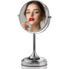 OVENTE 7” Tabletop Makeup Mirror with 1X/7X Magnification, 360° Swivel Design and Double-Sided Free-Standing Vanity Mirror Perfect for Dresser, Bedroom and Office Desk, Polished Chrome MNLCT70CH1X7X(Polished Chrome)