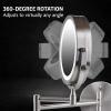 OVENTE Wall Mounted Lighted Makeup Mirror, 9″ Double Sided 1X/10X Magnifying Vanity Mirror for Bathroom with LED Lights, Cordless, 360° Rotation and 13″ Extendable Arm, Polished Chrome MFW85CH1X10X(Nickel Brushed)