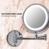 OVENTE Wall Mounted Lighted Makeup Mirror, 9″ Double Sided 1X/10X Magnifying Vanity Mirror for Bathroom with LED Lights, Cordless, 360° Rotation and 13″ Extendable Arm, Polished Chrome MFW85CH1X10X(Polished Chrome)