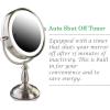 Ovente 7.5″ Lighted Tabletop Vanity Makeup Mirror, 1X & 7X Magnifier, Spinning Double Sided Round LED, 3 Tone Smart Touch, Auto Shut Off Timer, Battery & AC Plug Operated, Nickel Brushed MPT75BR1X7X(Nickel Brushed)