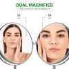 OVENTE 8” Tabletop Makeup Mirror with 1X/7X Magnification, 360° Swivel Design and Double-Sided Free-Standing Vanity Mirror Perfect for Dresser, Bedroom and Office Desk, Antique Bronze MNLAT80ABZ1X7X(Polished Chrome)