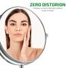 OVENTE 8” Tabletop Makeup Mirror with 1X/7X Magnification, 360° Swivel Design and Double-Sided Free-Standing Vanity Mirror Perfect for Dresser, Bedroom and Office Desk, Antique Bronze MNLAT80ABZ1X7X(Polished Chrome)