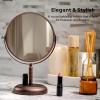 OVENTE 8” Tabletop Makeup Mirror with 1X/7X Magnification, 360° Swivel Design and Double-Sided Free-Standing Vanity Mirror Perfect for Dresser, Bedroom and Office Desk, Antique Bronze MNLAT80ABZ1X7X(Antique Bronze)