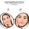 OVENTE 8” Tabletop Makeup Mirror with 1X/7X Magnification, 360° Swivel Design and Double-Sided Free-Standing Vanity Mirror Perfect for Dresser, Bedroom and Office Desk, Antique Bronze MNLAT80ABZ1X7X(Antique Bronze)