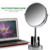 OVENTE 8” Tabletop Makeup Mirror with 1X/7X Magnification, 360° Swivel Design and Double-Sided Free-Standing Vanity Mirror Perfect for Dresser, Bedroom and Office Desk, Antique Bronze MNLAT80ABZ1X7X(Polished Chrome)
